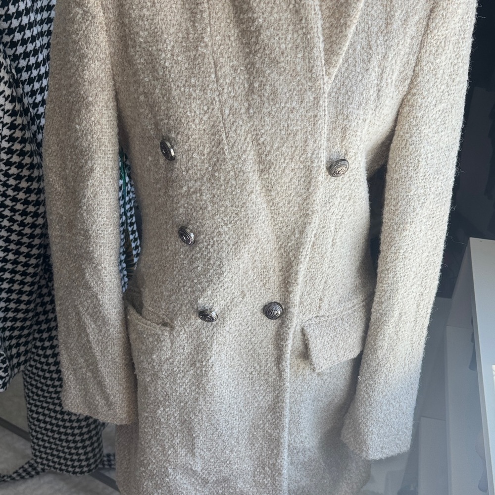 Zara Textured Cream Outerwear